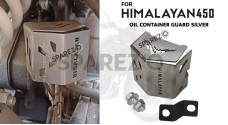 Fit For Royal Enfield New Himalayan 450 Oil Container Guard Silver - SPAREZO